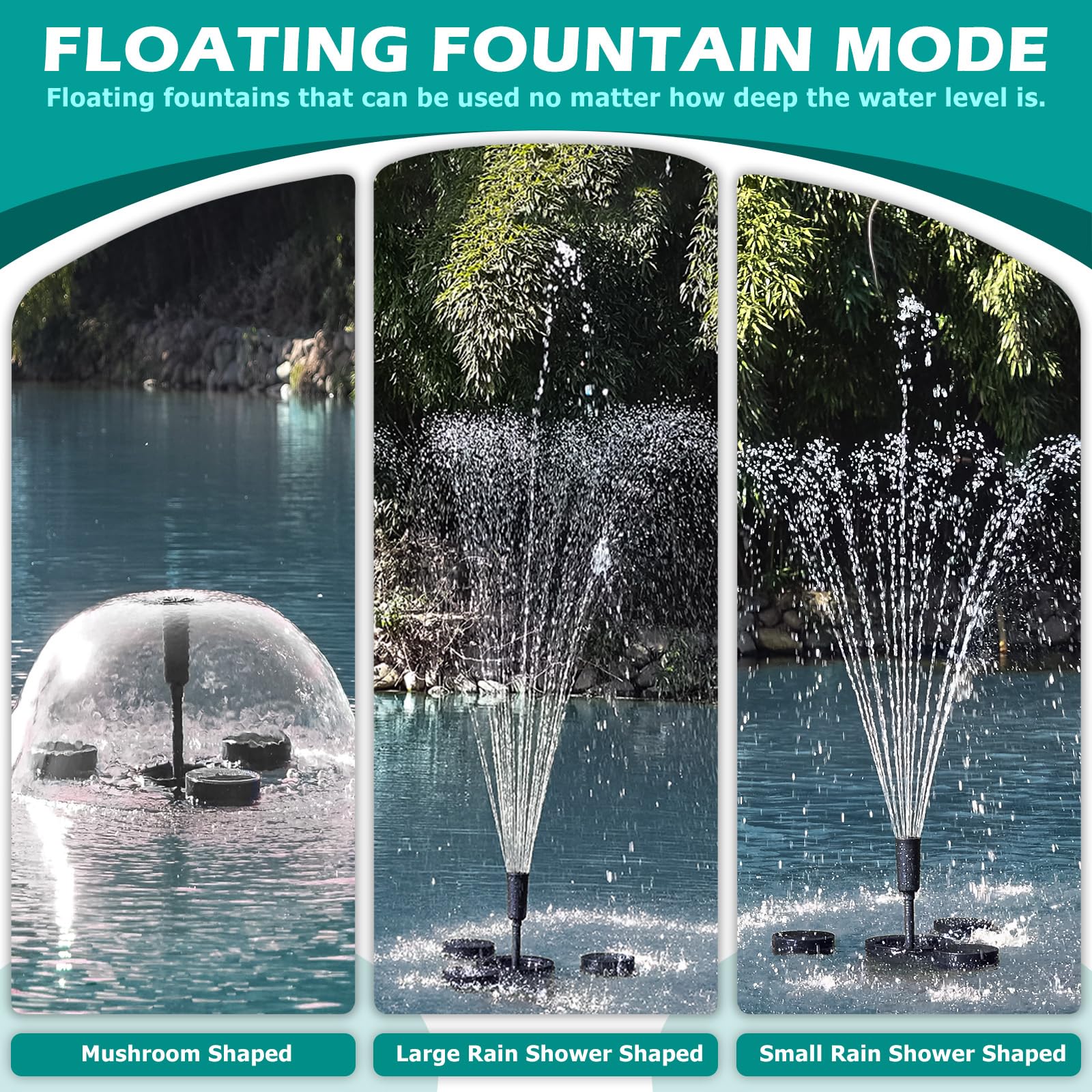 Pond Floating Fountain & Surface Skimmer 2-in-1 Machine w 7 Colors Submersible Light 660GPH Water Pump Aerator 30Ft. Power Cord for Ponds Swimming Pool Fishponds Lake