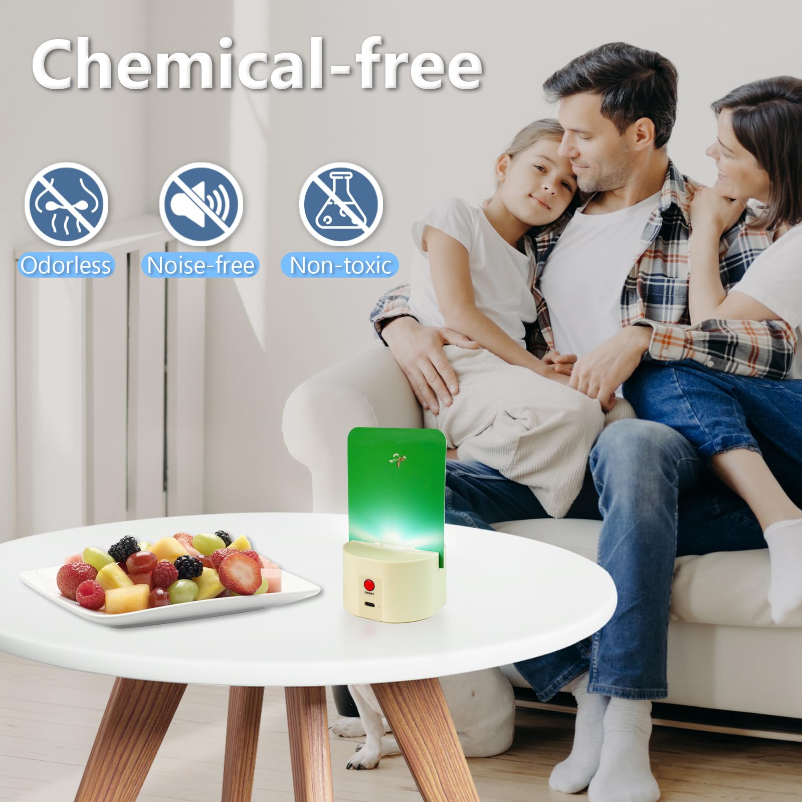 Rechargeable Flying Trap with USB Lithium Battery, Portable Fruit Fly Traps for Indoors, Bug Light Trap Indoor Insect Trap, Fruit Fly Drain Treatment, Bug Light Trap Catcher for Insect, Gnat