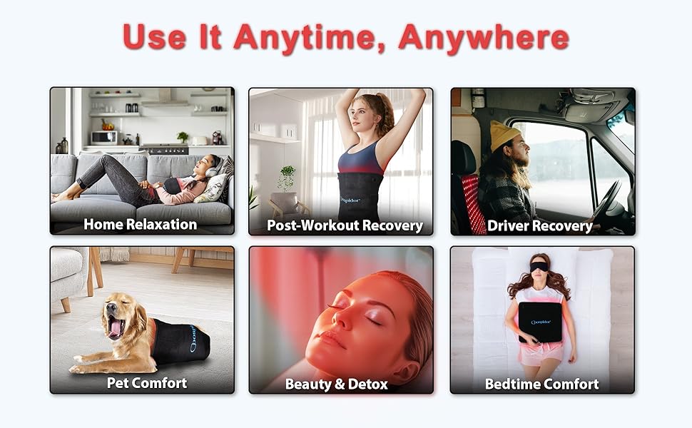 Red Light Therapy for Body, Light Therapy Pad with Timer & 10ft Cable, 650nm & 880nm 255 LEDs Infrared Light Therapy for Body Back Buttock Lumbar Shoulder Knee Pain Relief While Driving on Work Break
