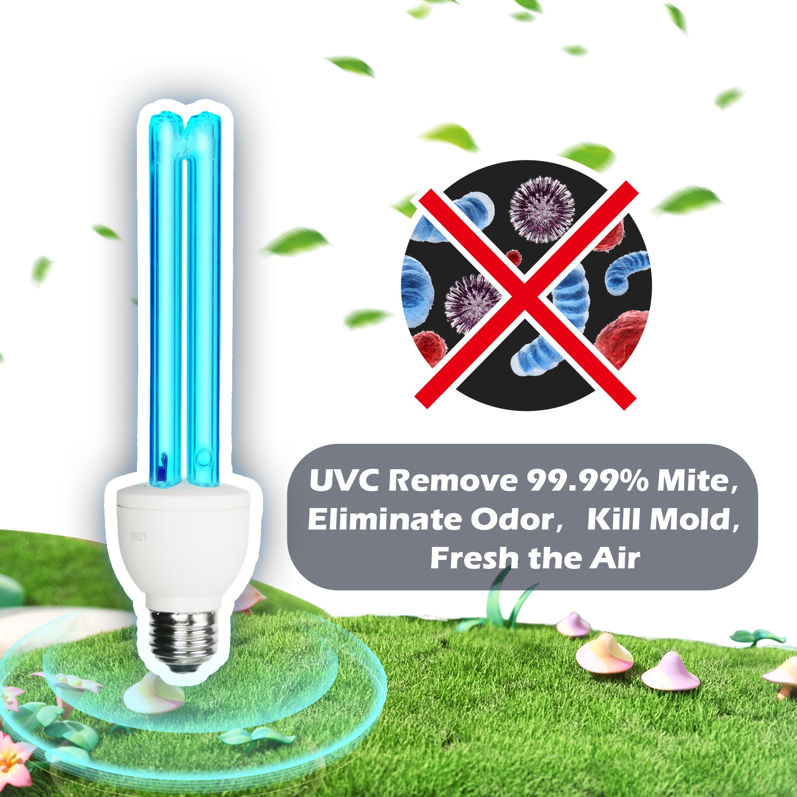 COOSPIDER UV 25W E26 110V Germicidal Light with UVC Bulb Timer  Base Coospider