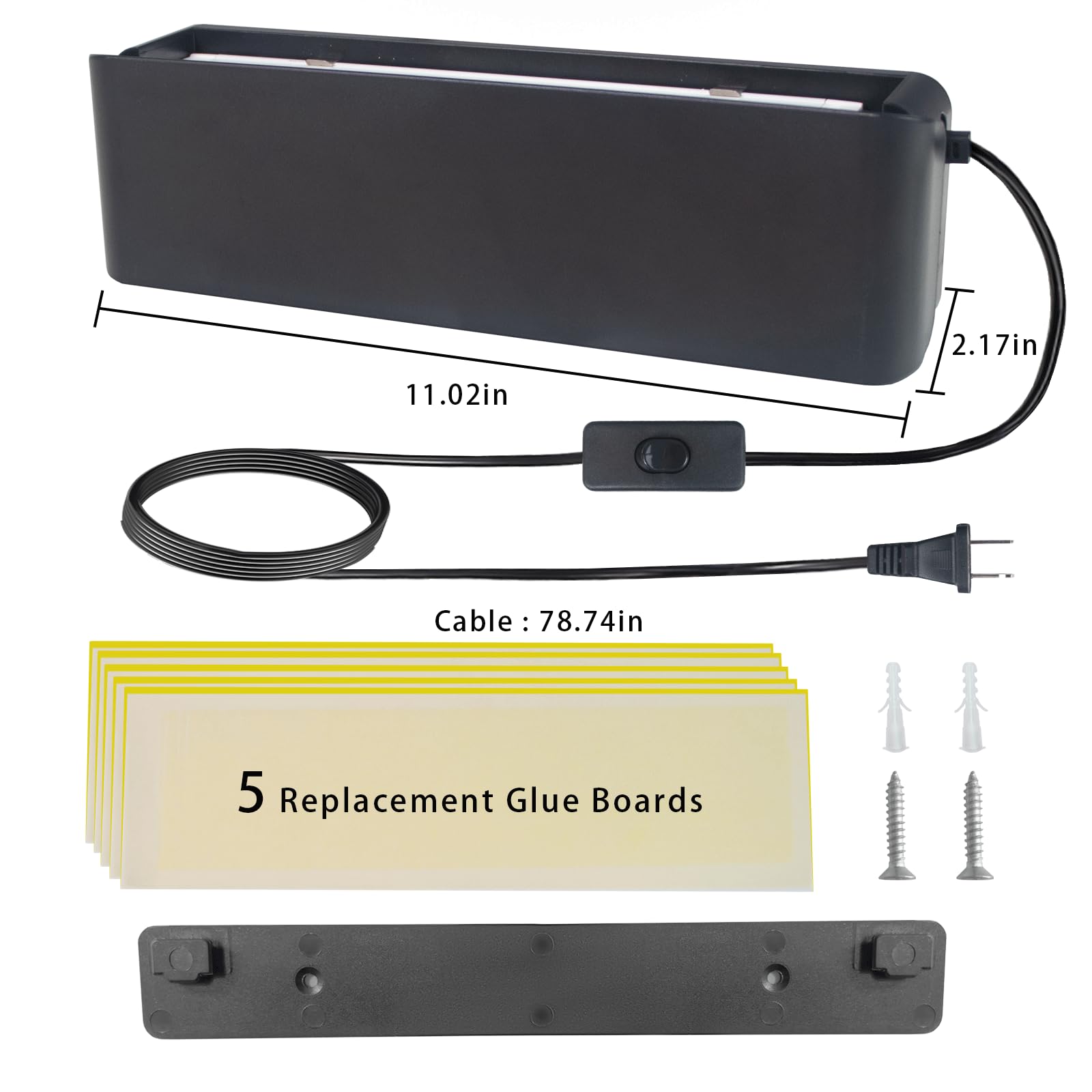 UV Light Fly Traps for Home Gnat Traps for House Indoor Insect Killer, Bug Catcher for Kitchen House & Fruit Flies Garage & Warehouse with 5 Glue Boards 6.5 Feet Power Cord