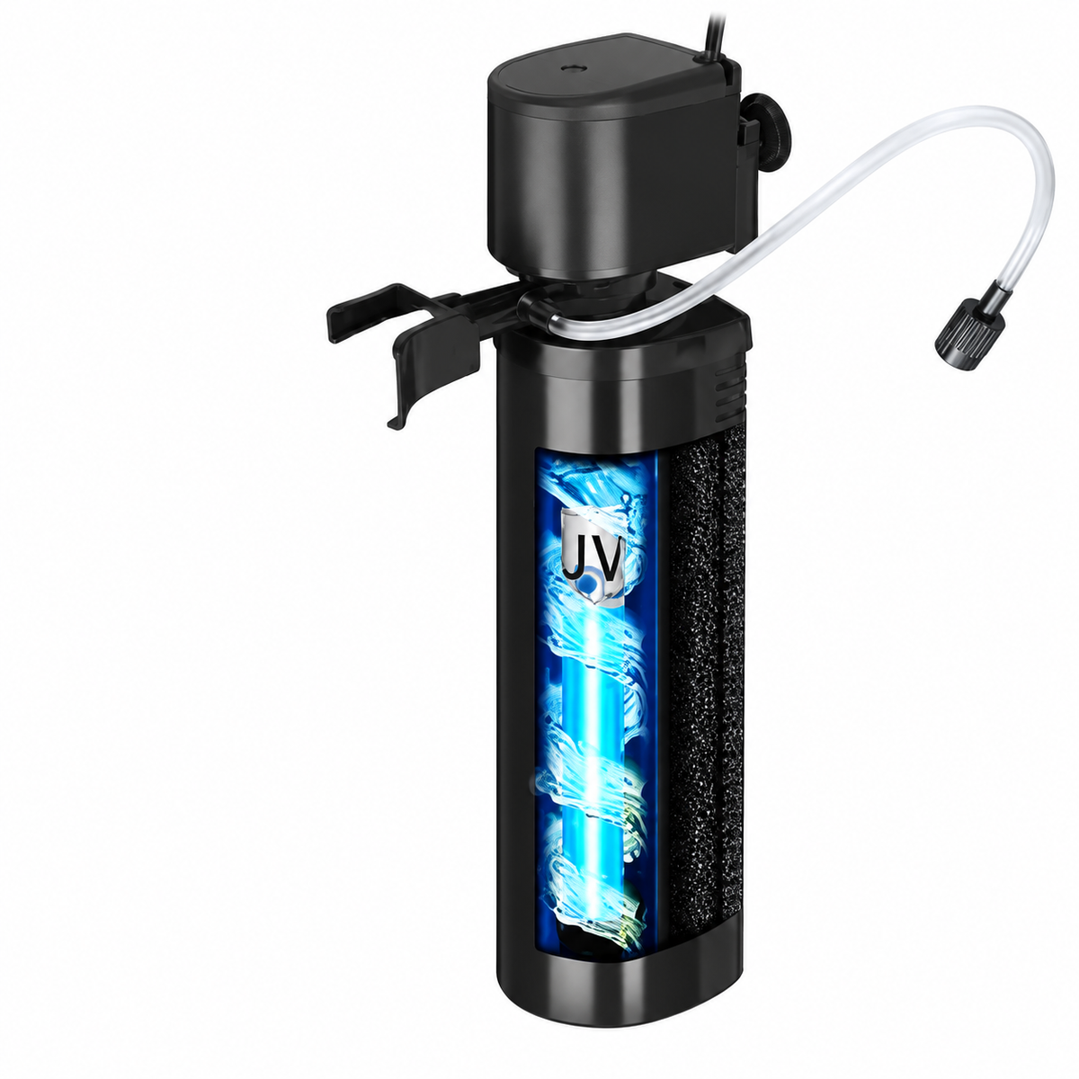 (With UV sterilization) TARARIUM H8F Aquarium Filter for 40-150 Gallon Tank, UV Fish Tank Green Clean Machine Submersible Powerful Pump Canister Filter 400GPH for Pond Turtle Tank Saltwater Freshwater Crystal Clear Green Killing