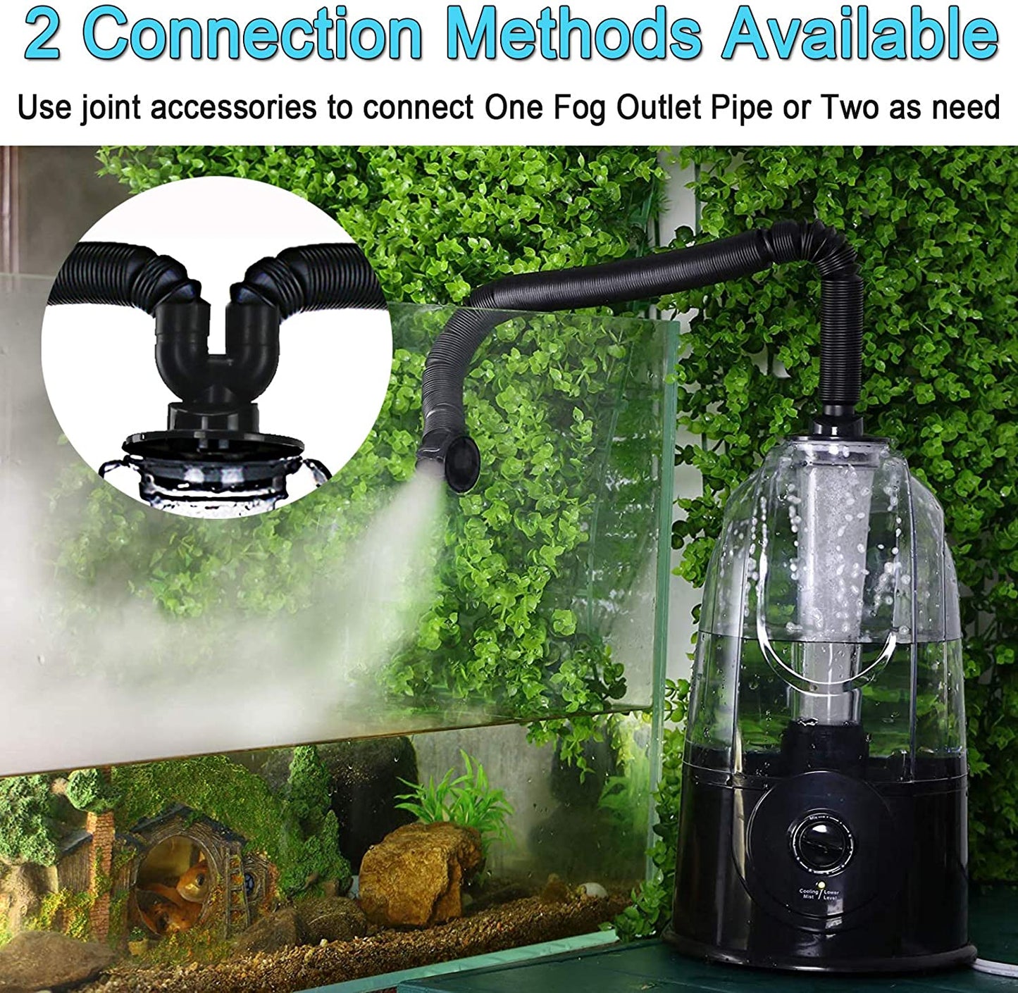 (Only for wholesale orders) Coospider Reptile Fogger Terrariums Humidifier Fog Machine Mister- 3L Tank 380L/hr High Volume Fog- for Various Reptiles/Amphibians/Herps New version