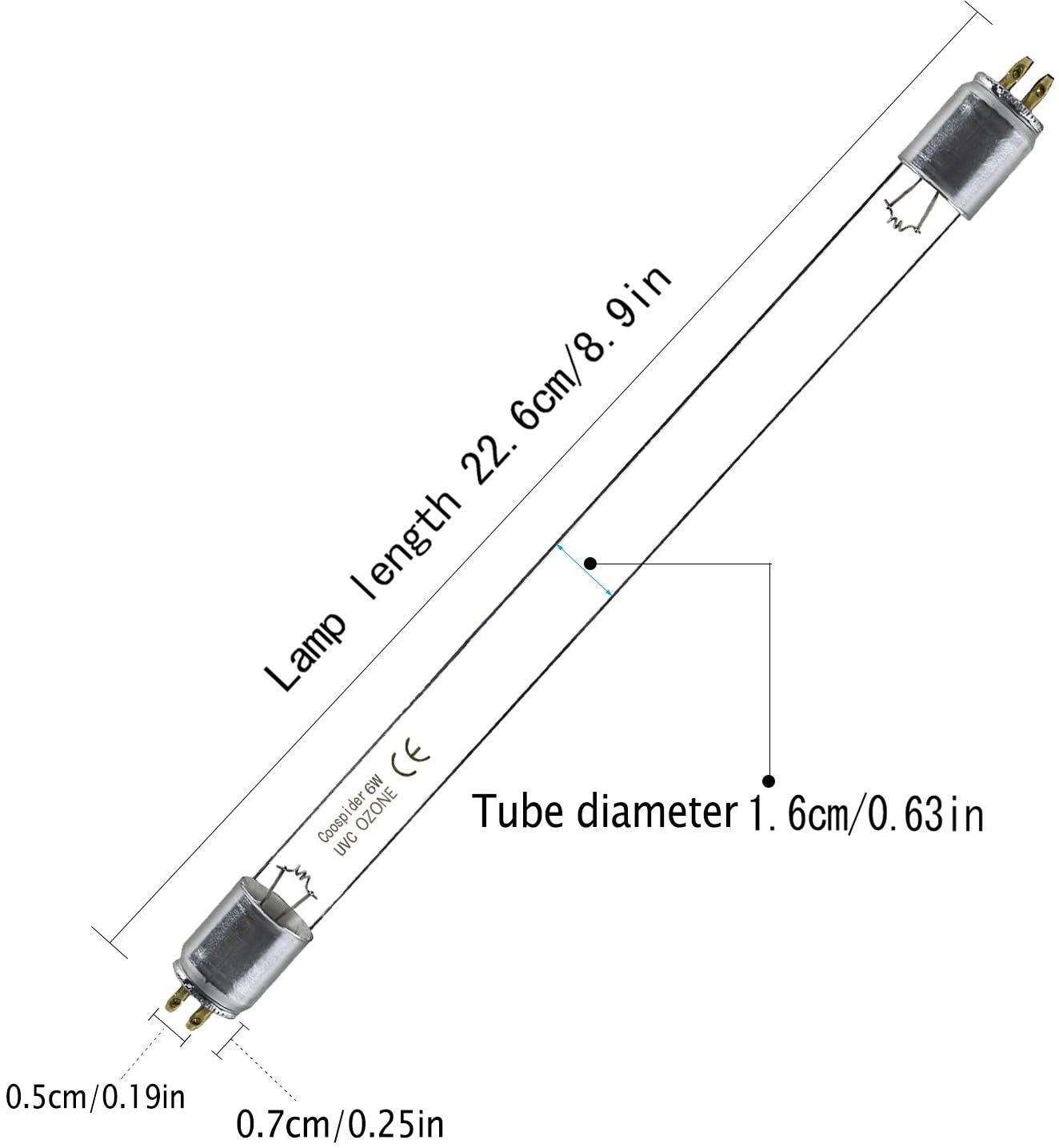 4-Pack *UV With Ozone T5 6W Bulb Replacement Light Straight Tube  (185nm)