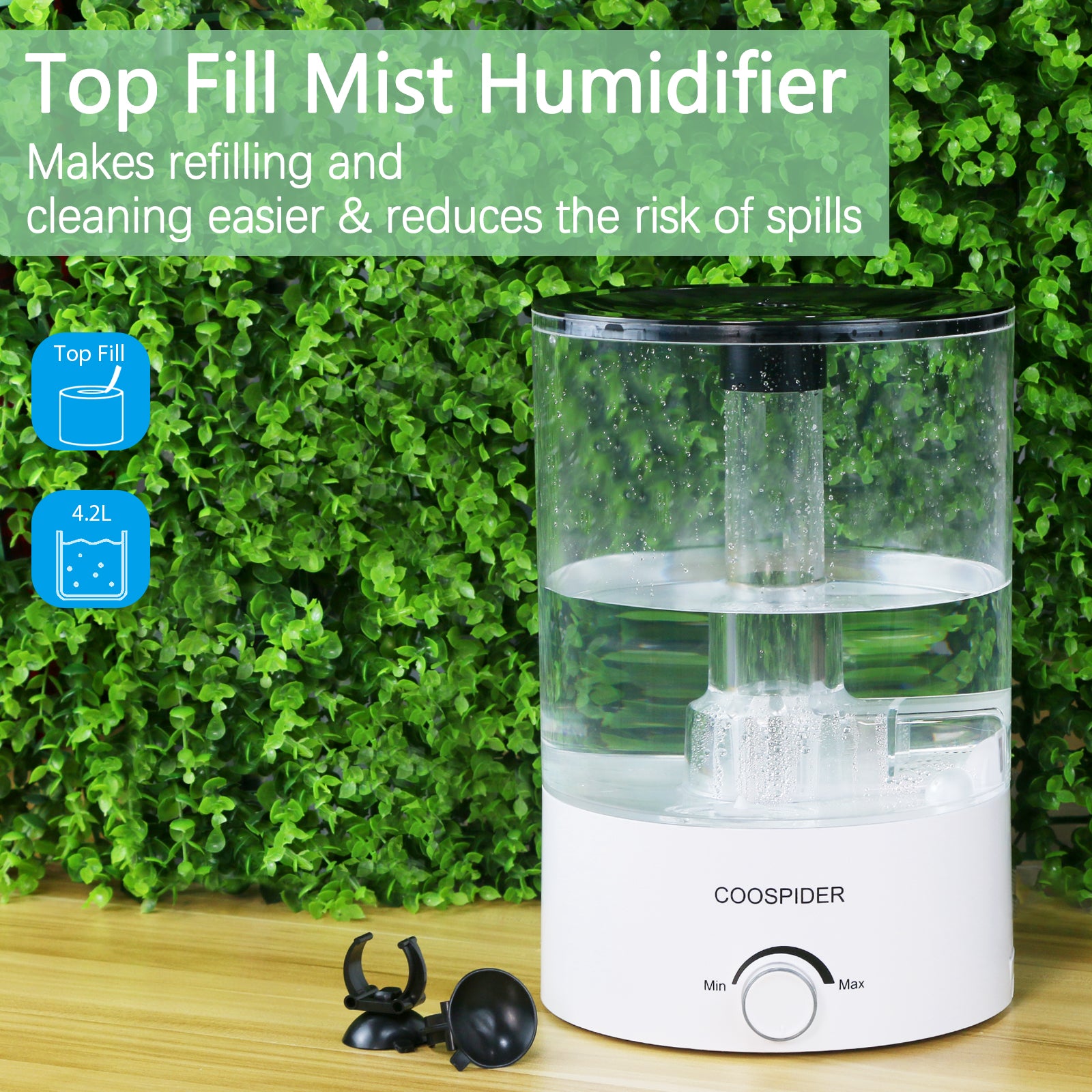 (Only for wholesale orders, the larger the order, the greater the discount) Coospider Top Fill Reptile Fogger Terrariums Humidifier Fog Machine Mister 4.2L Large Size Perfect for Various Reptiles/Amphibians/Herps/Paludarium/Vivarium Coospider