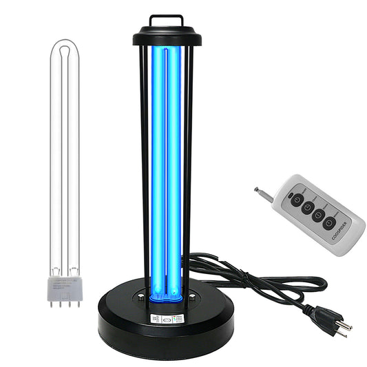 UV Germicidal Light, Remote Control Timer 15/30/60 minutes 110V 38W Table Lamp, Kills Germs and Bacteria (Ozone-free CTUV-38) New Arrival