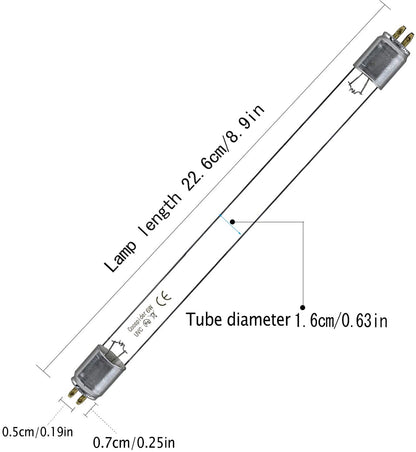 4-Pack*T5 6W UV Bulb Replacement Light Straight Tube  (253.7nm Ozone-free) Coospider