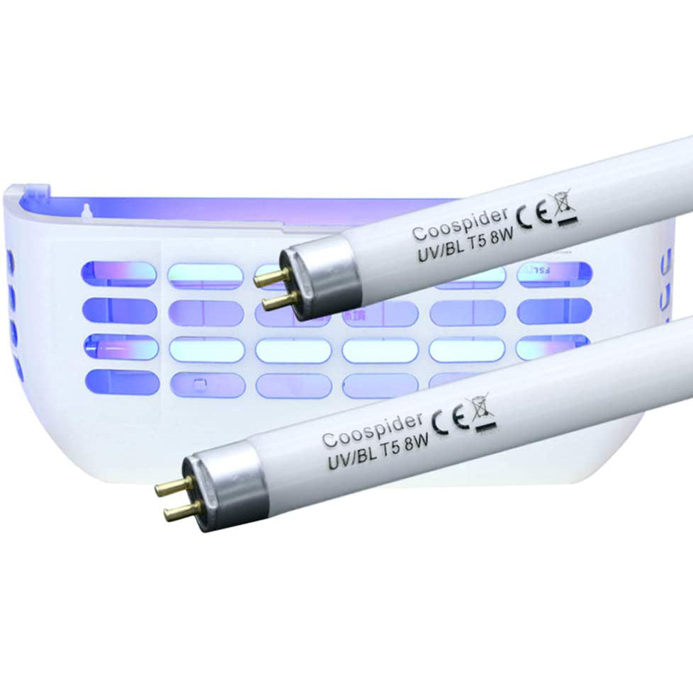 UV BL F8T5 CFL Compact Fluoresecnt Light Bulb 12 inch (Full Size Max) 8 Watt Replacement UVA 365nm Blacklight T5F8 Coospider