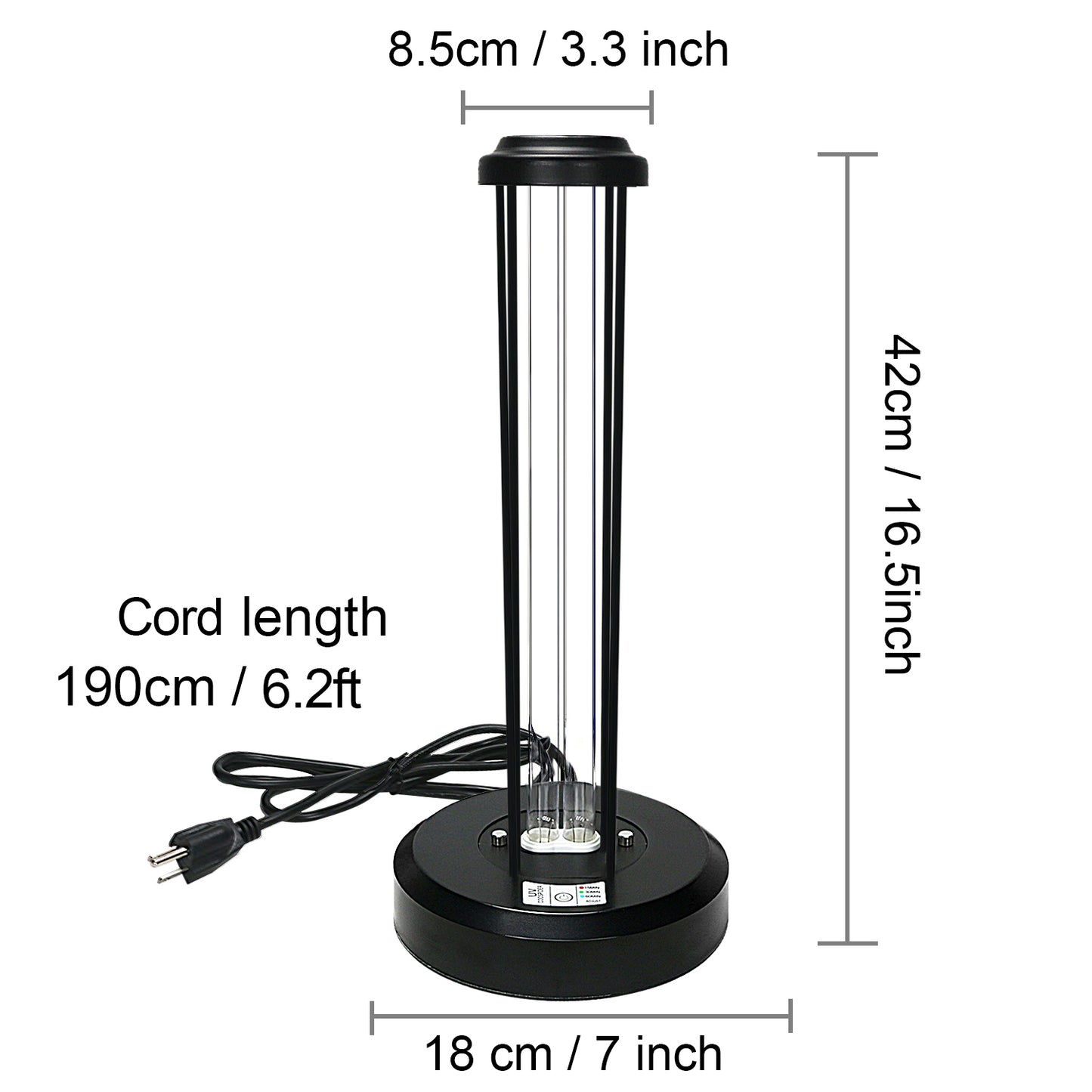 UV Germicidal Light, Remote Control Timer 15/30/60 minutes 110V 38W Table Lamp, Kills Germs and Bacteria (Ozone-free CTUV-38) New Arrival