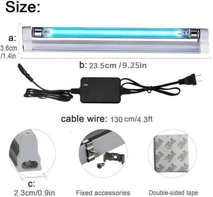 2-Pack UV with Ozone 6W germicidal Light Household Timer Control Generator used for Kill Dust Mites (CTUV-6) Coospider