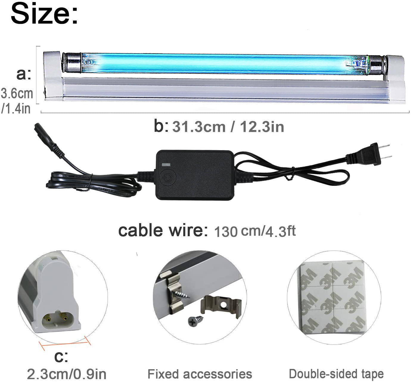 2-Pack UV with Ozone 8W germicidal Light Household Timer Control Generator used for Kill Dust Mites (CTUV-8) Coospider