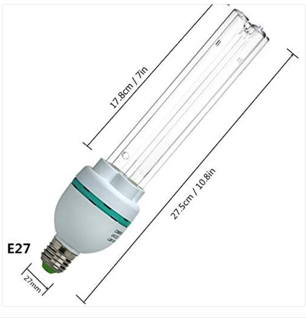 UVC Germicidal Bulb 36W E26 Screw Socket 120V, Sterilization rate 99.99% Used for  Kill Germ (Replace Bulb/Ozone-free CTUV-36) Coospider