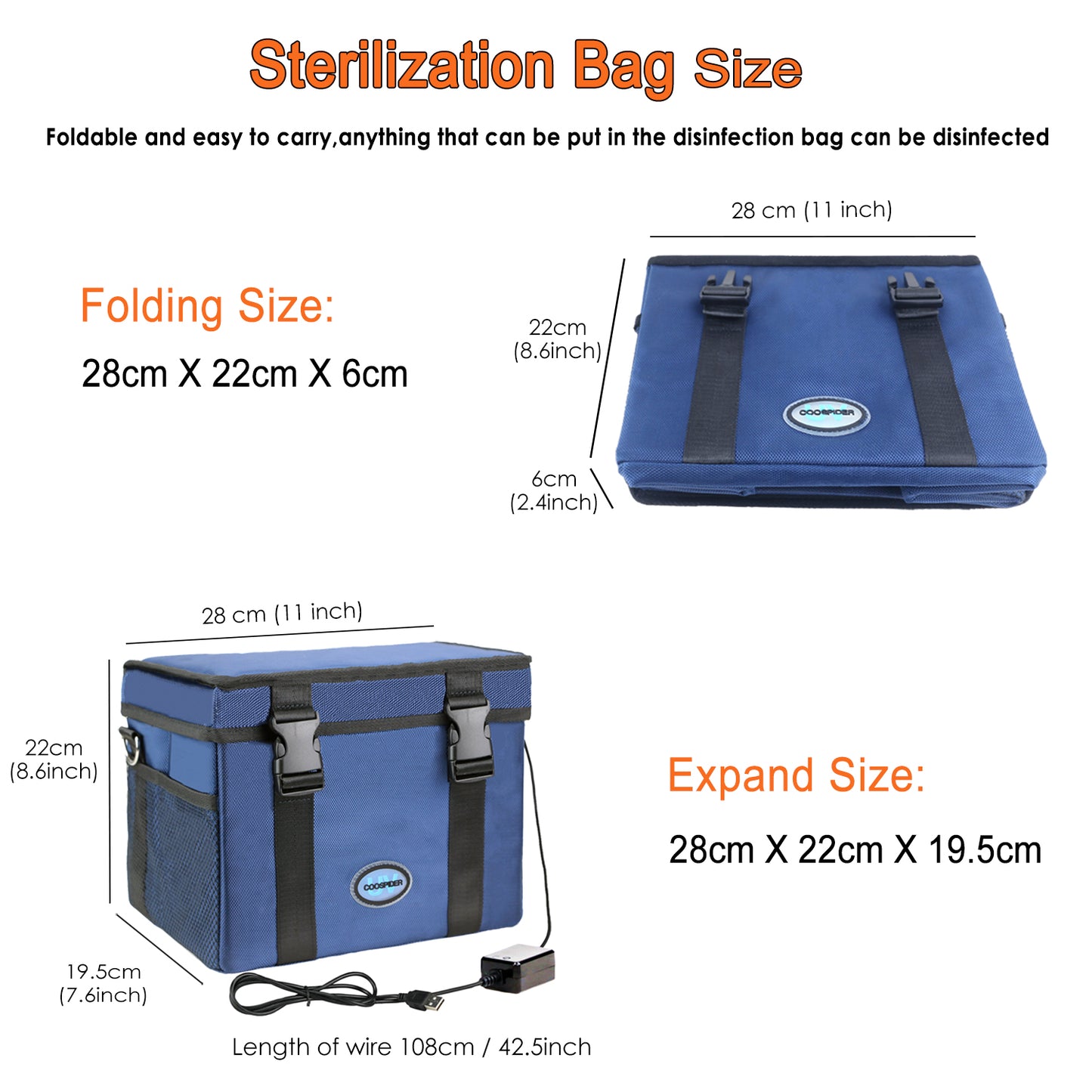 UVC with Ozone Sterile bag/box for Sterilizer Disinfection Germicidal W/Quartz UVC Light 5/15/30 Minutes Timer & USB 5V DC Input CTUV-T2