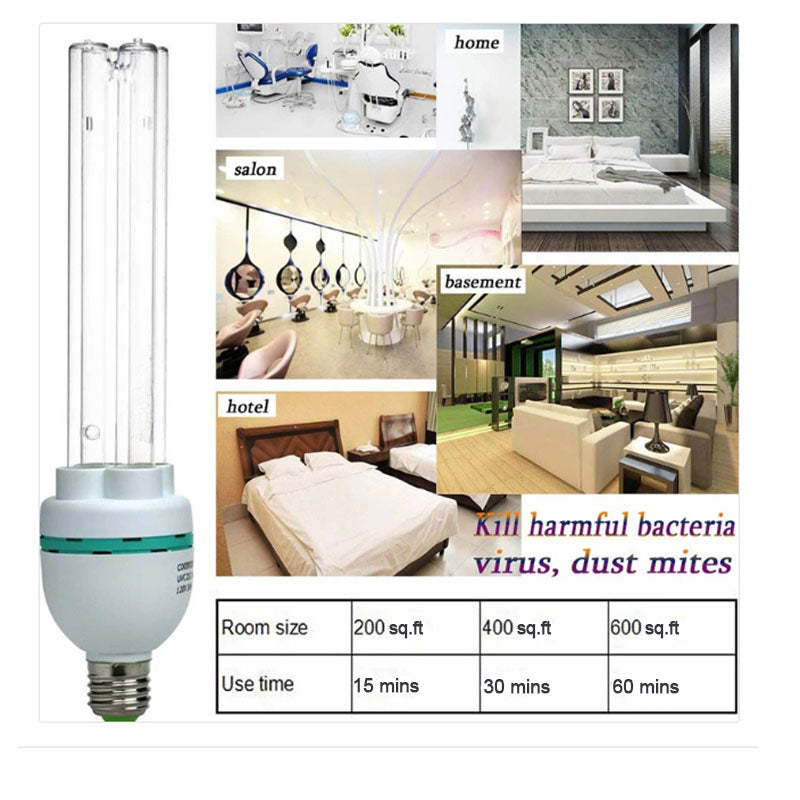 UVC Germicidal Bulb 36W E26 Screw Socket 120V, Sterilization rate 99.99% Used for  Kill Germ (Replace Bulb/Ozone-free CTUV-36)