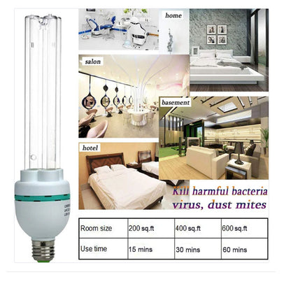 UVC with Ozone Germicidal Bulb 36W Self-Ballast E26 Screw Socket 120V for Kill Germ, Covers up to 600sq.ft (Replace Bulb CTUV-36) Coospider